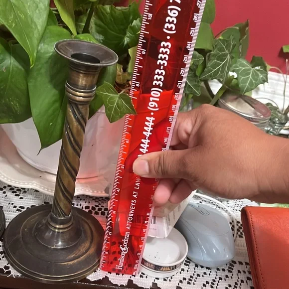 Vintage Brass Candlesticks -, Solid Brass Candle Holder - Picture 3 of 7